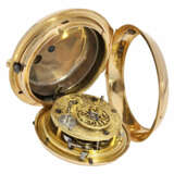 Taschenuhr: schwere goldene Doppelgehäuse-Spindeluhr mit Repetition auf Glocke, Freres Bordier a Geneve No.60999, Genf, für den englischen Markt, Hallmarks 1794 - photo 3