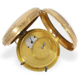 Taschenuhr: extrem seltene, schwere goldene Spindeluhr mit Minutenrepetition, Meuron & Company, ca.1800 - Foto 4