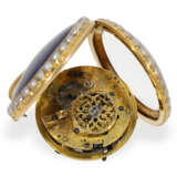 Taschenuhr: Gold/Emaille-Spindeluhr mit Perlen- und Diamantbesatz sowie Repetition, ca. 1770 - photo 3