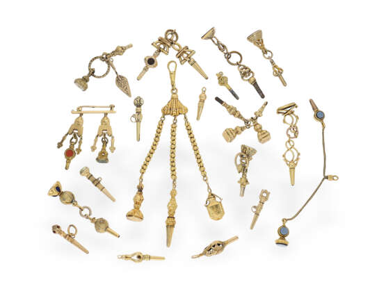 Uhrenschlüssel: hochfeines Konvolut seltener Spindeluhrenschlüssel, ca. 1800-1900 - фото 1