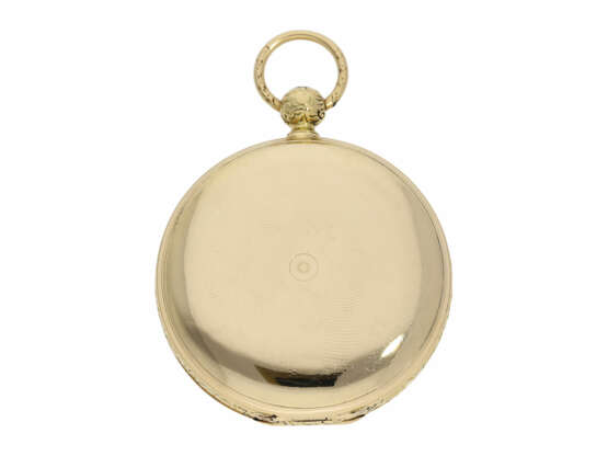 Taschenuhr: interessante, frühe Goldsavonnette für den osmanischen Markt, Wippen-Chronometer No.51056, Auguste Courvoisier La Chaux-De-Fonds, ca.1850 - photo 8