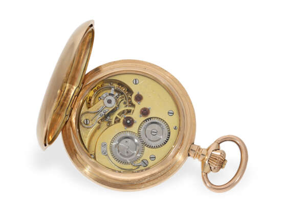 Taschenuhr: besonders schweres rotgoldenes Taschenchronometer mit zylindrischer Spirale, Schweiz 1890 - фото 2