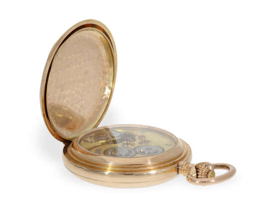 Taschenuhr: besonders schweres rotgoldenes Taschenchronometer mit zylindrischer Spirale, Schweiz 1890 - photo 4