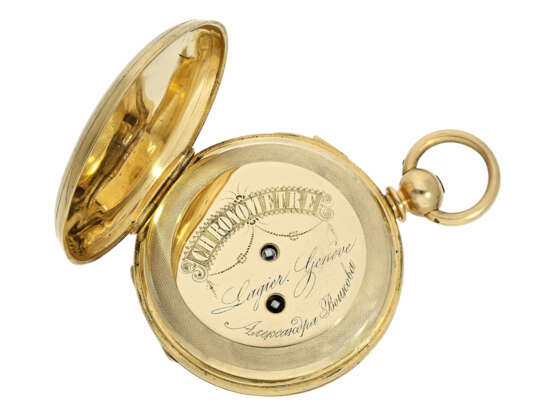 Taschenuhr: hochfeines Genfer Chronometer mit Repetition, signiert Lagier Geneve No.7610, ca. 1870 - Foto 5