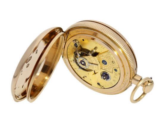 Taschenuhr: frühes englisches Taschenchronometer mit Repetition und sehr seltener Hemmung "Rubin-Duplex", No.5006, D. & W. Morice London - photo 3