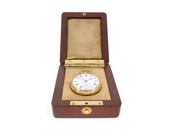 Taschenuhr: schweres englisches Taschenchronometer mit Mahagonibox, Knight & Bucknell London, 1818 - фото 8