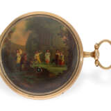 Taschenuhr: große, einzigartige Gold/Emaille-Taschenuhr mit Musikspielwerk, vermutlich Genf um 1800 - Foto 3