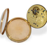 Taschenuhr: große, einzigartige Gold/Emaille-Taschenuhr mit Musikspielwerk, vermutlich Genf um 1800 - фото 5
