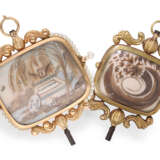 Uhrenschlüssel: Paar bedeutender, großer 18K Memento Mori Schlüssel, ca.1800 - фото 1