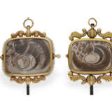 Uhrenschlüssel: Paar bedeutender, großer 18K Memento Mori Schlüssel, ca.1800 - photo 3