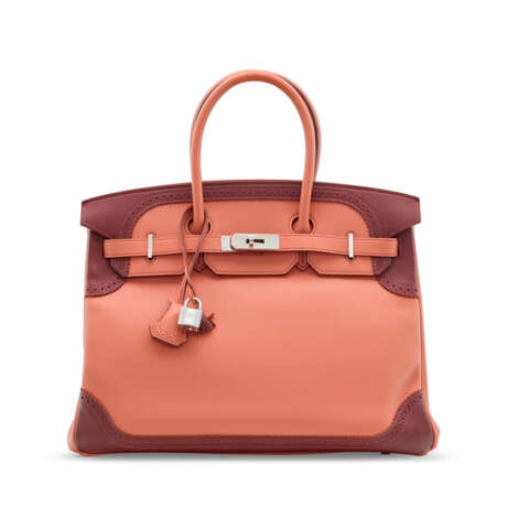 A LIMITED EDITION ROSY & ROUGE H SWIFT LEATHER GHILLIES BIRKIN 35 WITH PALLADIUM HARDWARE - photo 1