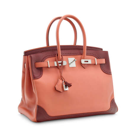 A LIMITED EDITION ROSY & ROUGE H SWIFT LEATHER GHILLIES BIRKIN 35 WITH PALLADIUM HARDWARE - photo 2