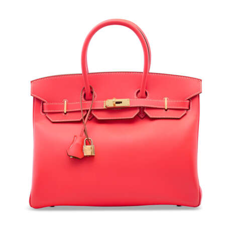 A LIMITED EDITION ROSE JAIPUR & GOLD EPSOM LEATHER CANDY BIRKIN 35 WITH PERMABRASS HARDWARE - Foto 1