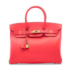 A LIMITED EDITION ROSE JAIPUR & GOLD EPSOM LEATHER CANDY BIRKIN 35 WITH PERMABRASS HARDWARE
