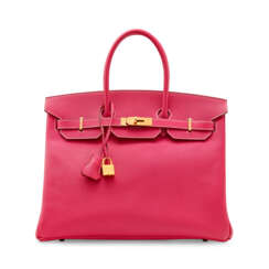 A ROSE TYRIEN EPSOM LEATHER BIRKIN 35 WITH GOLD HARDWARE