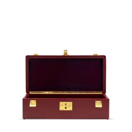 A ROUGE H CALF BOX LEATHER SAC MALETTE WITH GOLD HARDWARE - фото 5