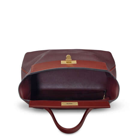 A ROUGE H CLÉMENCE LEATHER & ROUGE GRENAT SWIFT LEATHER 24/24 35 WITH GOLD HARDWARE - photo 4
