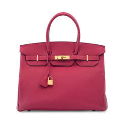 A ROUGE GRENAT TOGO LEATHER BIRKIN 35 WITH GOLD HARDWARE
