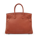A LIMITED EDITION BRIQUE CLÉMENCE LEATHER GHILLIES BIRKIN 35 WITH PALLADIUM HARDWARE - фото 3