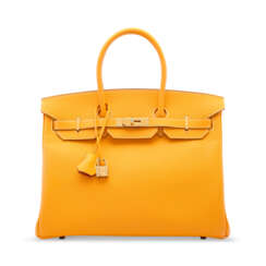 A LIMITED EDITION JAUNE D'OR & POTIRON EPSOM LEATHER CANDY BIRKIN 35 WITH PERMABRASS HARDWARE