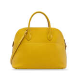 A JAUNE COURCHEVEL LEATHER BOLIDE 35 WITH GOLD HARDWARE - photo 3