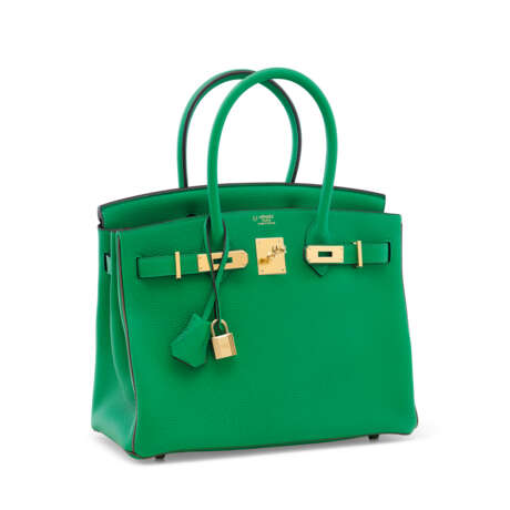 A CUSTOM BAMBOU & ÉTOUPE TOGO LEATHER BIRKIN 30 WITH GOLD HARDWARE - фото 2