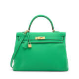 A MENTHE CLÉMENCE LEATHER RETOURNÉ KELLY 35 WITH GOLD HARDWARE - фото 3