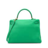 A MENTHE CLÉMENCE LEATHER RETOURNÉ KELLY 35 WITH GOLD HARDWARE - фото 7