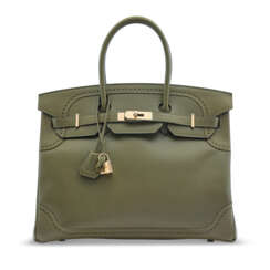 A LIMITED EDITION VERT VERONESE SWIFT LEATHER GHILLIES BIRKIN 35 WITH PERMABRASS HARDWARE