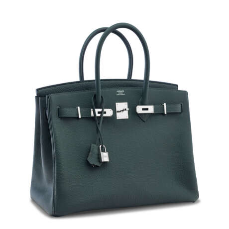 A VERT FONCÉ TOGO LEATHER BIRKIN 35 WITH PALLADIUM HARDWARE - Foto 2