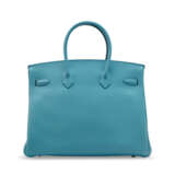 A TURQUOISE TOGO LEATHER BIRKIN 35 WITH GOLD HARDWARE - Foto 3