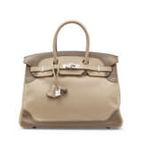 A LIMITED EDITION ARGILE & ÉTOUPE SWIFT LEATHER GHILLIES BIRKIN 35 WITH PALLADIUM HARDWARE - фото 1
