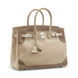 A LIMITED EDITION ARGILE & ÉTOUPE SWIFT LEATHER GHILLIES BIRKIN 35 WITH PALLADIUM HARDWARE - фото 2
