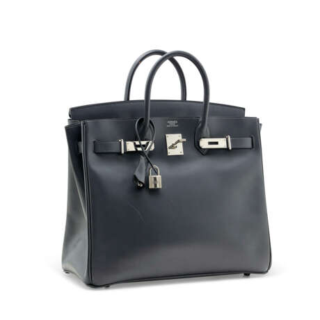 AN ARDOISE CALF BOX LEATHER HAC BIRKIN 32 WITH PALLADIUM HARDWARE - фото 2