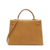 A NATUREL PECARI LEATHER SELLIER KELLY 35 WITH GOLD HARDWARE - фото 3