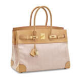 A LIMITED EDITION NATUREL TADELAKT LEATHER & TOILE BIRKIN 35 WITH GOLD HARDWARE - фото 2