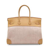 A LIMITED EDITION NATUREL TADELAKT LEATHER & TOILE BIRKIN 35 WITH GOLD HARDWARE - фото 3