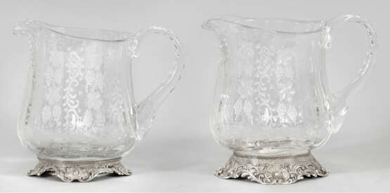 Paar Kristallglas-Schenkkannen - Foto 1