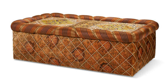 AN UPHOLSTERED OTTOMAN INCORPORATING KAITAG EMBROIDERY - photo 1