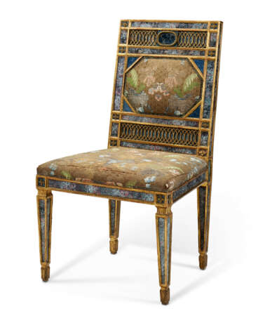 A PAIR OF SOUTH ITALIAN GILT-LEAD AND REVERSE-PAINTED GLASS-MOUNTED GILTWOOD CHAIRS - фото 7