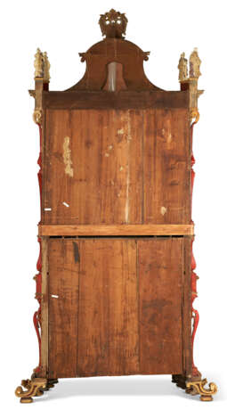 AN ITALIAN PARCEL-GILT RED AND CREAM-JAPANNED AND LACCA POVERA BUREAU CABINET - фото 6
