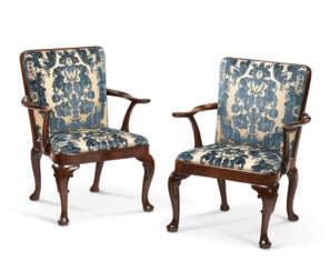 A PAIR OF GEORGE II MAHOGANY ARMCHAIRS