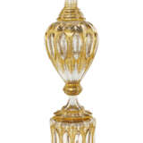 A LARGE BOHEMIAN GILT-DECORATED CLEAR GLASS VASE ON STAND - photo 2