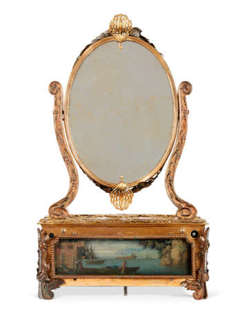 A GEORGE III PASTE-SET AND SILVER-MOUNTED ORMOLU DRESSING TABLE MIRROR WITH AUTOMATON AND MUSICAL MOVEMENT - photo 2