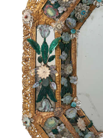 A NORTH ITALIAN GILT-METAL AND COLORED GLASS MIRROR - photo 3