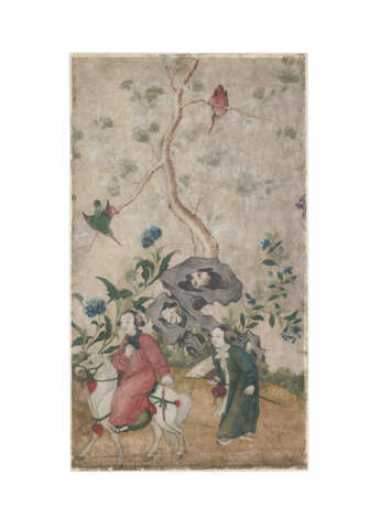 A SET OF SIX CHINESE HAND-PAINTED PAPER PANELS - фото 10