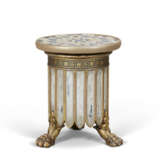 A PAIR OF REGENCY PARCEL-GILT, WHITE AND GREEN-PAINTED CIRCULAR STOOLS - photo 3