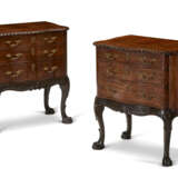 A PAIR OF GEORGE II MAHOGANY SERPENTINE COMMODES - photo 1