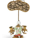 A LOUIS XV ORMOLU AND CHINESE PORCELAIN TWO-LIGHT CANDELABRUM - photo 1