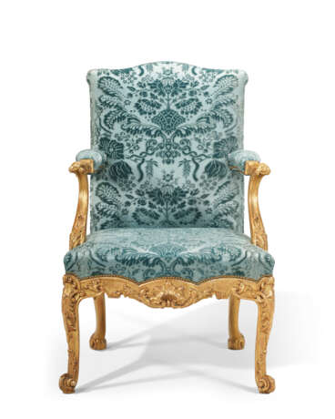 A PAIR OF GEORGE III GILTWOOD ARMCHAIRS - photo 2